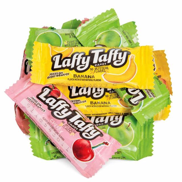 TEMU Laffy Taffy Candy, Assorted Fruit Flavored Taffy Candy, Sour , Cherry, Strawberry & Banana Flavors