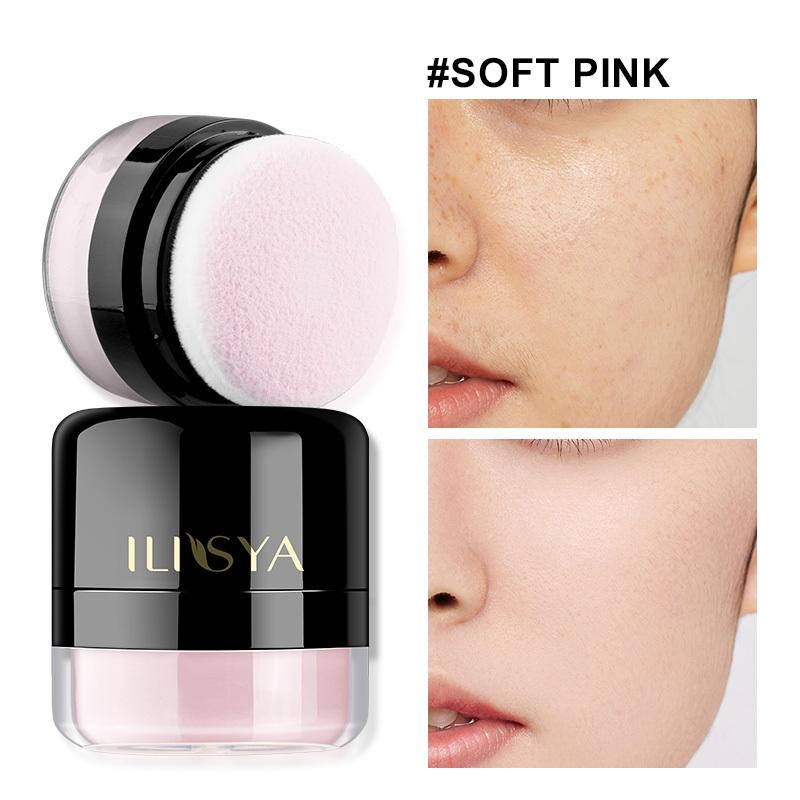 TEMU Polvos Sueltos ILISYA, y Respirables, con Control de Aceite, Fijadores de Maquillaje, con Esponja y Espejo, Fáciles de Usar.