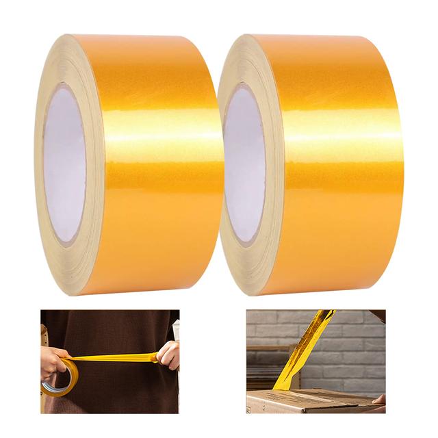 TEMU 2 rollos de cinta de embalaje amarilla de 50 mm x 150 m, cinta de sellado de de repuesto de color para mudanzas, envíos y embalajes