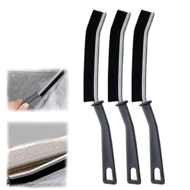 TEMU 3 cepillos de limpieza para huecos de baño y cocina, limpiar muertas del baño, azulejos de cocina, ranuras multifuncionales para ventanas, rieles multiusos para puertas y ventanas