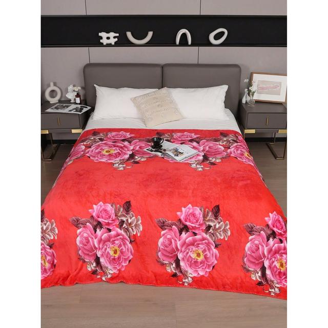 TEMU Manta con hermoso floral, manta de cama y fresca, manta matrimonial ligera (200*220Cm)