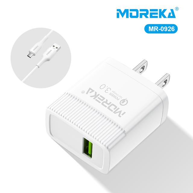 TEMU MOREKA 3.0 18W Kit de Carga Rápida con Cable Tipo-C - Cargador Rápido para Teléfono, Altavoz, Dispositivos Modernos, Envío Local