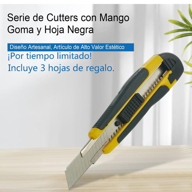 TEMU ¡La herramienta indispensable de cúter de acero al carbono! ¡Filo extremadamente , diseño retráctil ! ¡Oferta por tiempo limitado con cuchillas de repuesto de regalo!