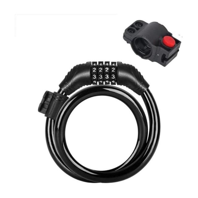 TEMU Candado De Cadena Para Bicicleta Moto De 1.3 Metros Combinación De Código Antirrobo Seguridad