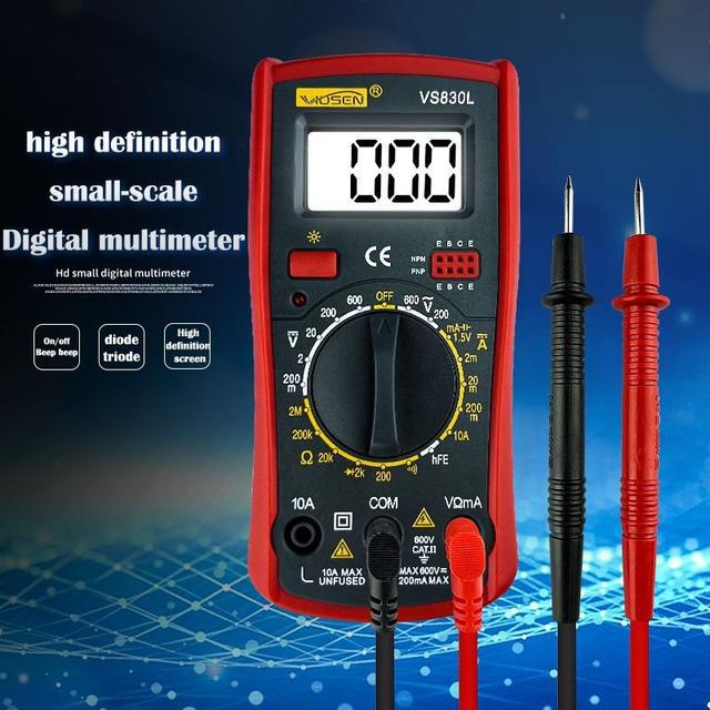 TEMU Multímetro digital multifuncional portátil de y precisión para uso doméstico, con pantalla retroiluminada antirrugosas.
