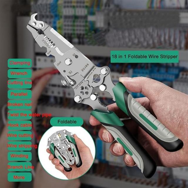 TEMU multifunción de grado industrial para electricista, herramienta de precisión duradera para cortar, crimpar y pelar - para todo tipo de trabajos eléctricos