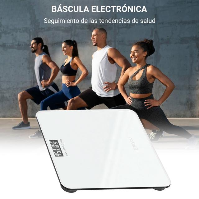 TEMU Báscula de grasa corporal inteligente WOOX, báscula de cristal con pantalla LCD y sensores de precisión, fácil de usar y limpiar, ideal para el control de peso en casa, gimnasio o de fitness,