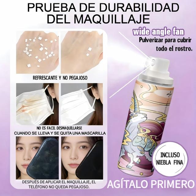 TEMU Spray Fijador Cosmético, Control de Grasa para Maquillaje de Larga Duración, Acabado Mate Natural, Cosméticos Impermeables de Secado Rápido.