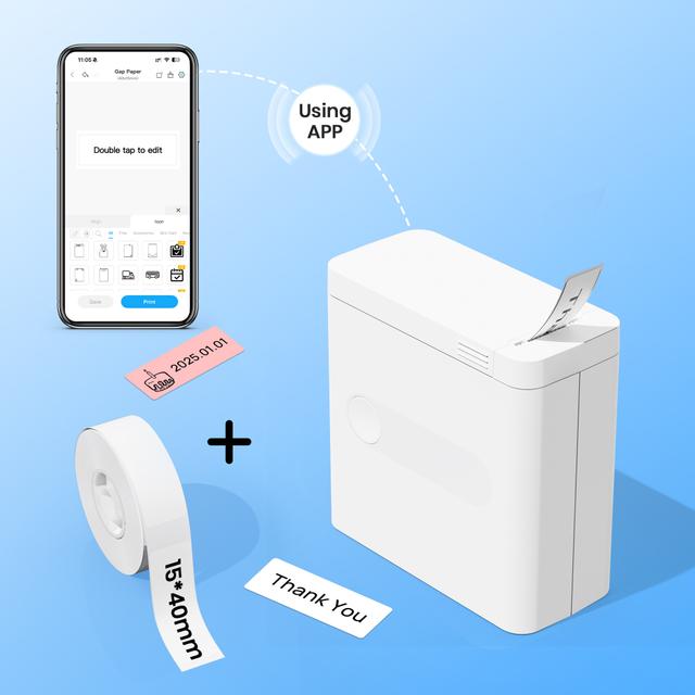 TEMU Creador de Etiquetas Mini - Impresora de Pegatinas Portátil Inalámbrica con Función de y Plantillas, para Organización Inteligente en iOS/Android en Escuela y Oficina