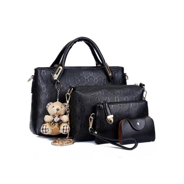 TEMU Compre 1 y llévese 3 , bolso de mensajero para mujer de 4 piezas, bolso de cosméticos (con correa para el ), elegante conjunto de bolso grande de PU de lujo