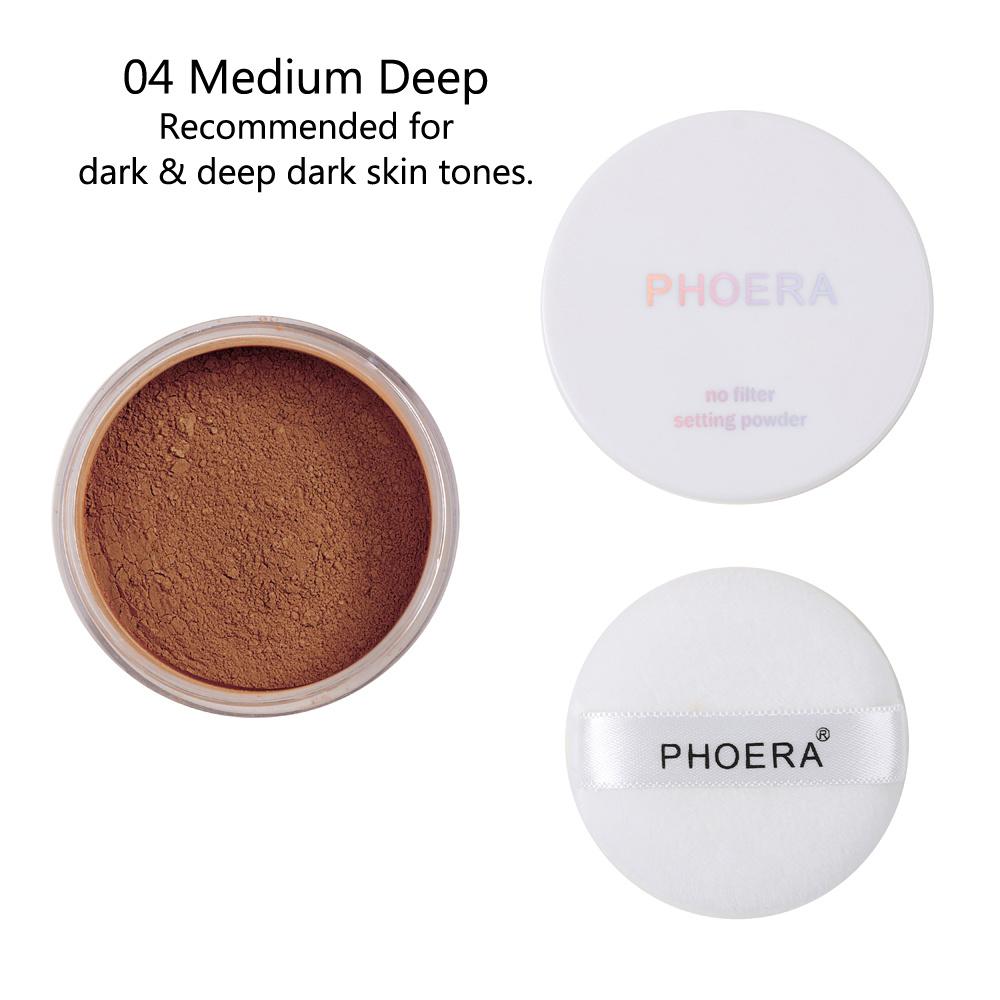 TEMU PHOERA Polvo facial suelto profesional, Super Natural Polvo Compacto Matte