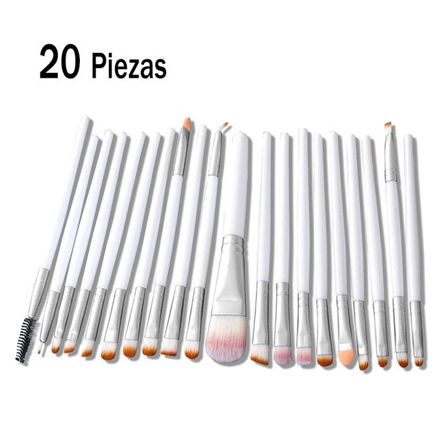 TEMU 20piezas Set de cepillos de maquillaje, cepillos de maquillaje de ojos completos, cepillos de de ojos, herramientas de belleza