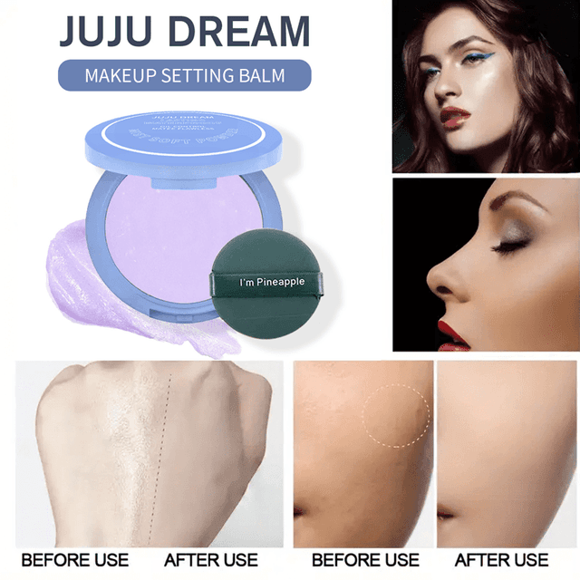 TEMU Polvo Fijador Lavanda (1/2 piezas), Resistente y al , Súper Control de Grasa, , Acabado Natural para Maquillaje ( Esponja de Aplicación) - DREAM