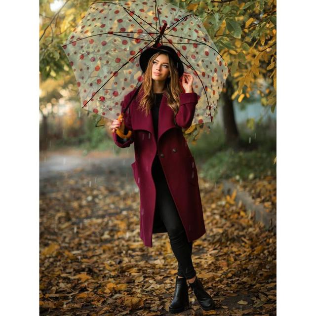 TEMU Paraguas Transparente PAR.17 Resistente con Estampado de Puntos para Niños ELE-GATE