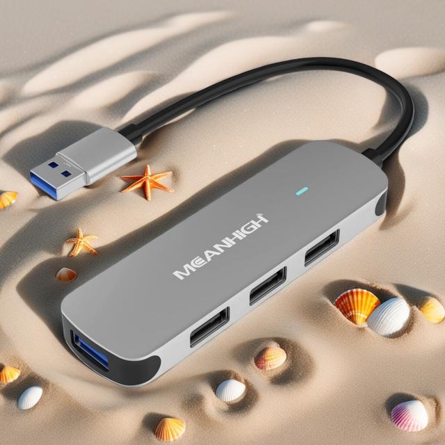 TEMU MEANHIGH Concentrador USB, dongle de 4 Puertos con USB 3.0, USB 2.0, expansor de múltiples Puertos USB para Laptop, MacBook, Surface Pro, XPS, PC, Unidad Flash, Disco Duro móvil