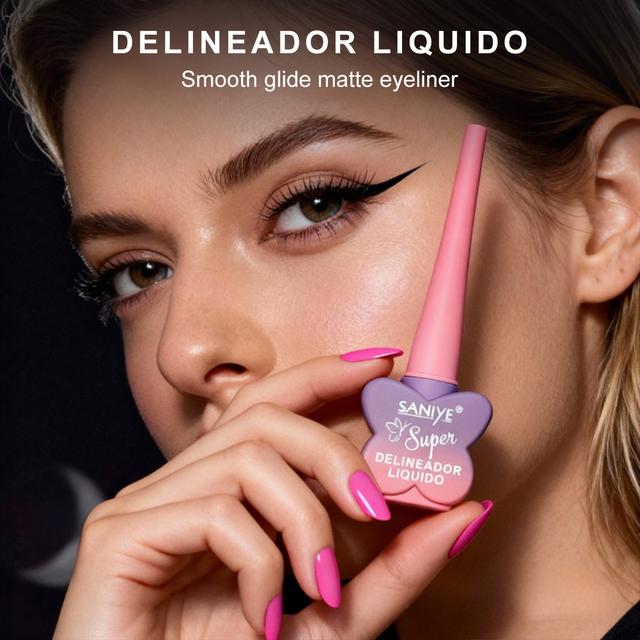 TEMU Delineador de Ojos Negro Ultra Fino - Resistente , Precisión, Secado Rápido, A Prueba de Manchas, Resistente al , Larga Duración, Maquillaje Fácil y Rápido para Principiantes.