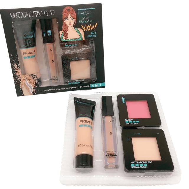 TEMU Juego de Maquillaje Líquido en Polvo Compacto y Corrector de Tono para Piel ,