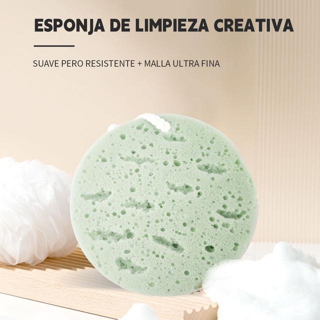 TEMU Esponja de baño natural hipoalergénica sin látex Espuma para limpieza profunda Esfera SPA para cuidado de la piel