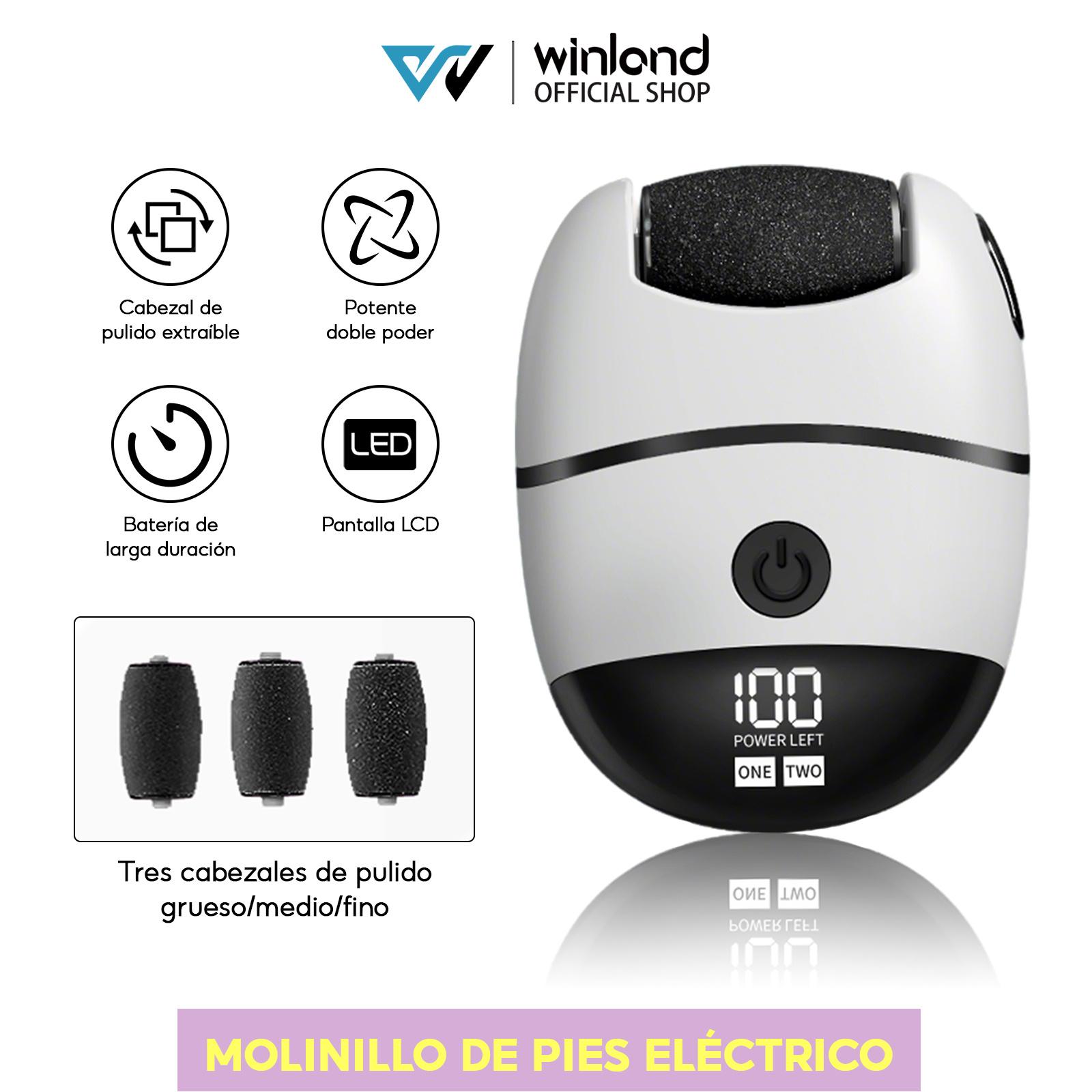 TEMU Lima Eléctrica para Pies Recargable USB-C, 2 Velocidades Ajustables + Pantalla de Batería, Cabezales y Cepillo - Elimina Callos/Piel Profesional (Hombres y Mujeres)