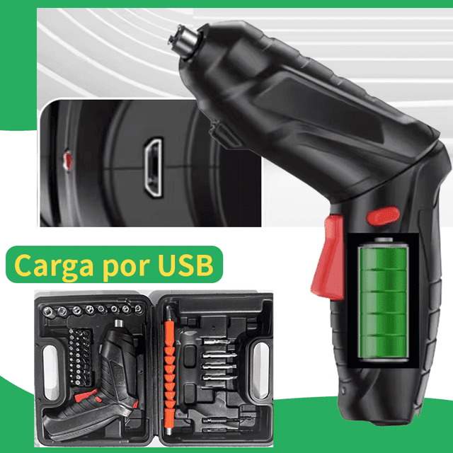 TEMU Destornillador Eléctrico, Destornillador de Impacto Inalámbrico Potente, Taladro Eléctrico Recargable para el Hogar, Herramienta Eléctrica