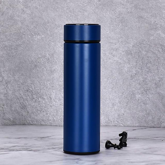 TEMU Termo Azul de Acero Inoxidable 500ml: con Pantalla LED Digital de Temperatura, Vaso Inteligente para la Temperatura y Diseño al Vacío.