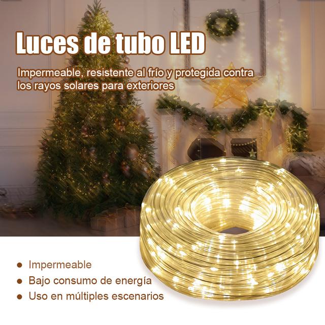 TEMU Tubos LED RGB/ / Frío, 10M Impermeables para Exterior, Decoración para Patio, Camping y Festivales, Regalo
