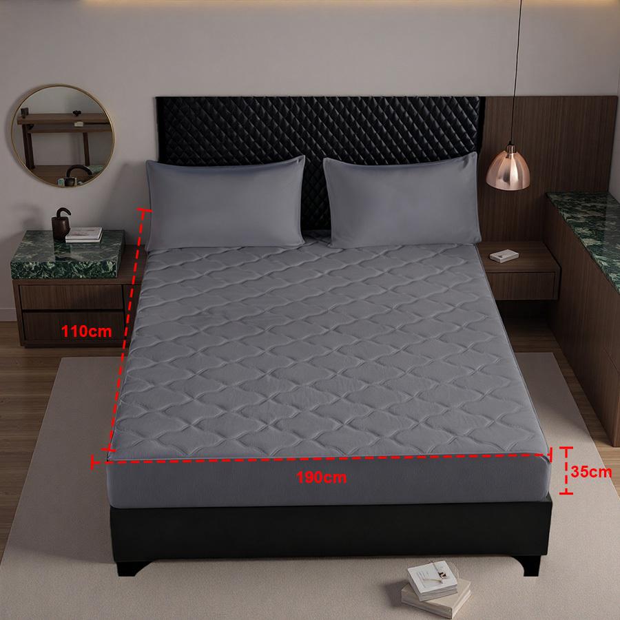 TEMU Funda Protectora Colchón Impermeable Antimanchas 2/3 Piezas + Fundas Almohada, Estampado Geométrico Sólido, Transpirable Antideslizante Espesada, Multicolor Multitalla, Regalo Ideal para Hogar
