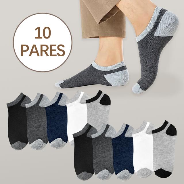 TEMU 10 de calcetines deportivos cortos, transpirables y combinados para hombres jóvenes