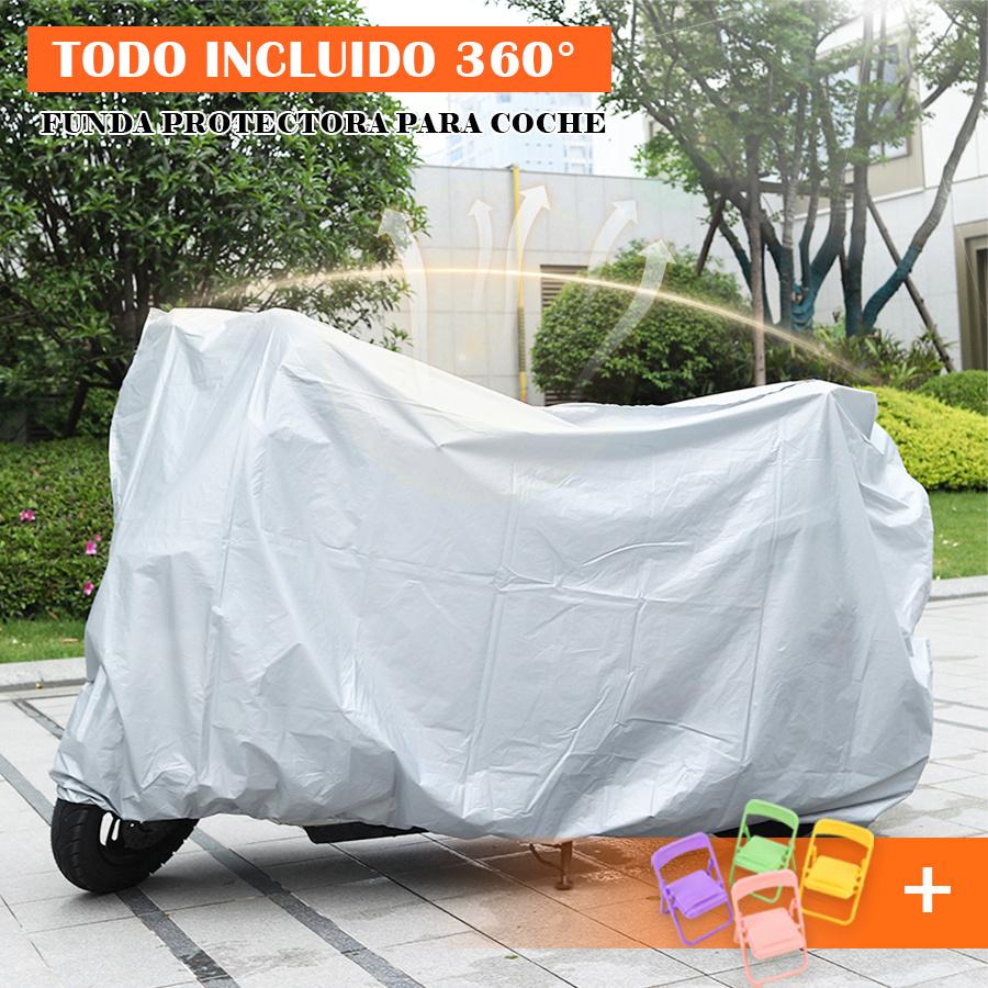 TEMU 1 x Funda para motocicleta L : impermeable, resistente a los rayos UV y a la nieve, para la mayoría de los vehículos, gris plateado, impermeable, para exteriores, y con protección UV.
