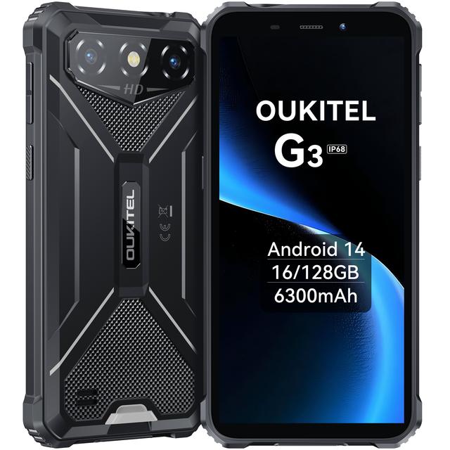 TEMU Teléfono celular OUKITEL G3 Smartphone 2025 - 16(4+12) GB + 128 GB, smartphone con pantalla de 6 pulgadas, Teléfono móvil para exteriores de 6300 mAh, cámara de 13 MP, resistente IP68, IP69K/4G