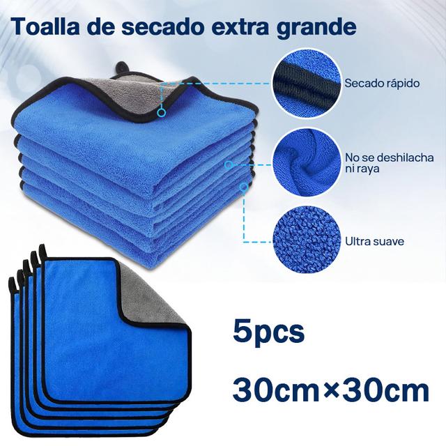 TEMU Toallas para lavado de , gruesas, ultra-suaves y ultra-finas, paños de limpieza para , adecuados para y el cuidado de los , toallas anti-arañazos, 5 paquetes