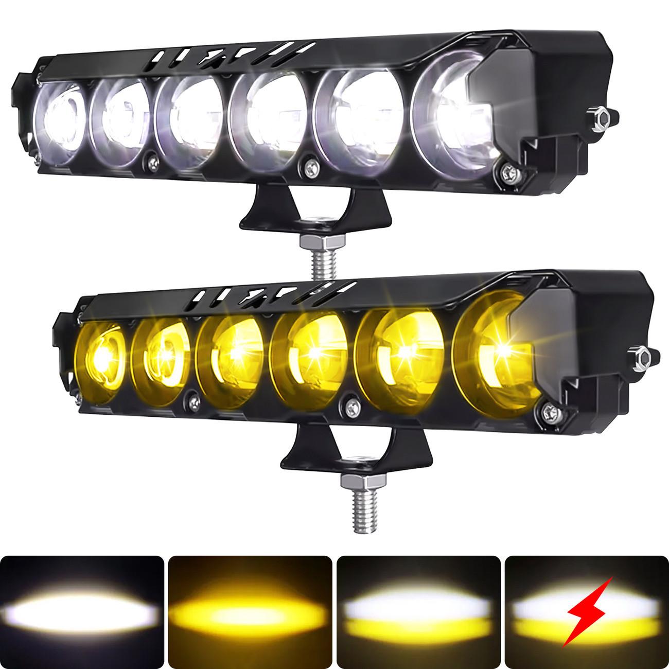 TEMU Juego de 2 faros auxiliares LED de aumento con 6 ojales, 3 modos, , para y motocicletas