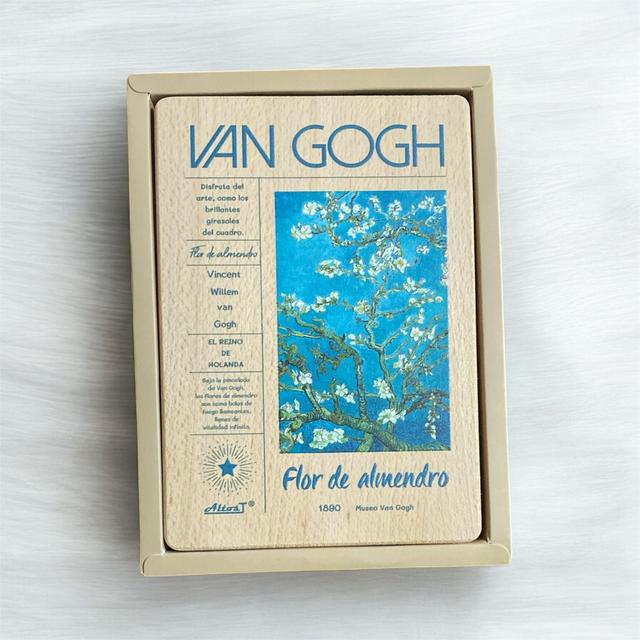 TEMU Cuaderno de madera, Van Gogh, 128 páginas decoradas. 18.2Cm X 12.8Cm