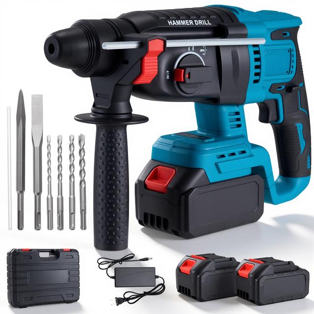 TEMU Taladro de inalámbrico SDS 2300W con 2 baterías de 48V