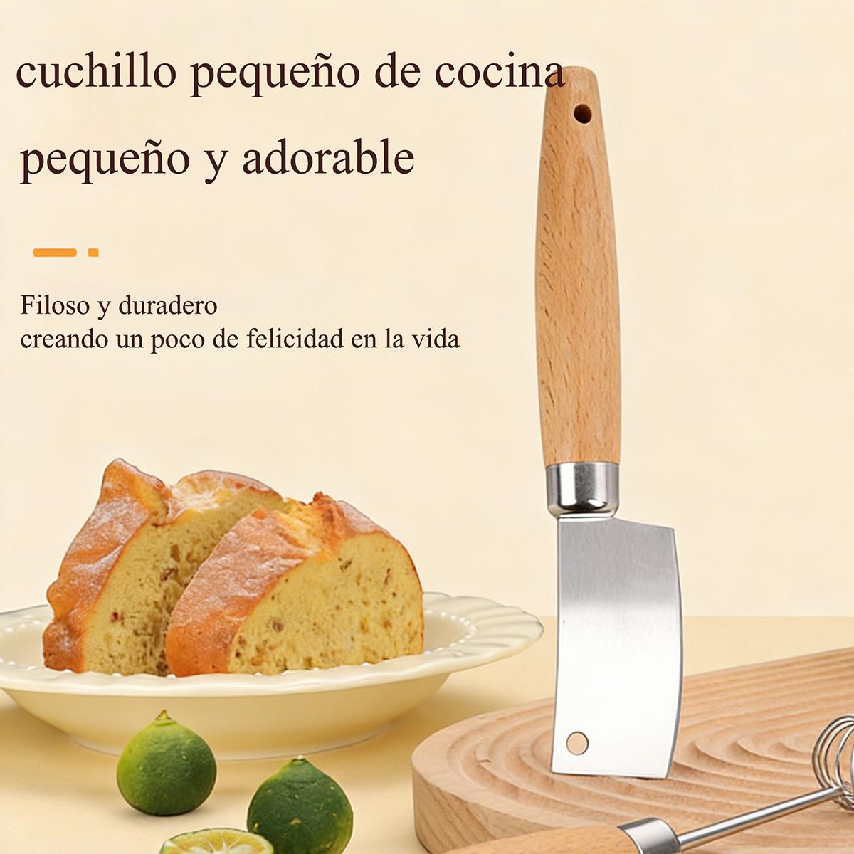 TEMU Este pequeño de cocina multifuncional de acero inoxidable y cuenta con un mango de madera resistente. También es ideal para usar en hogares, cocinas, campamentos, barbacoas y restaurantes.