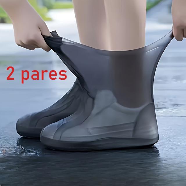 TEMU 2 de Cubiertas de Zapatos Duraderas - Impermeables, Reutilizablesy Protectores Antideslizantes Para Hombres y Mujeres,Fáciles de Limpiar, Equipo Elástico Para Exteriores