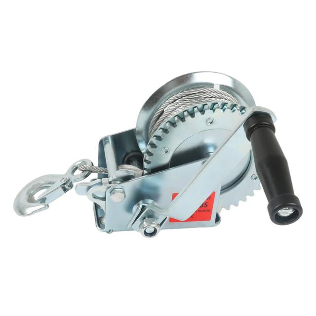 TEMU Cabrestante Manual de 1600 lbs con Gancho, Cabrestante Ajustable de Dos Vías para Remolque de Barcos con Cable de Acero de 10 m (32 pies), Adecuado para Barcos y Remolques