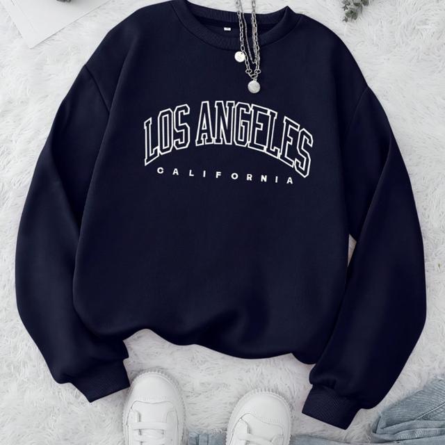TEMU Sudadera de invierno para mujer 004, cuello redondo, camiseta cómoda y con Los Ángeles, California, estilo casual para uso