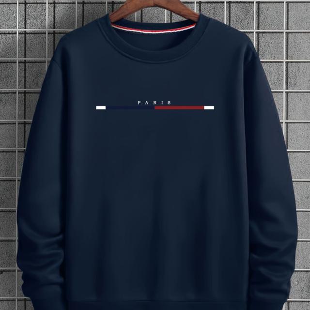 TEMU Sudadera de invierno para mujer 004, cómoda y , camiseta casual con el PARIS en una línea estilizada , azul y , perfecta para un look y elegante