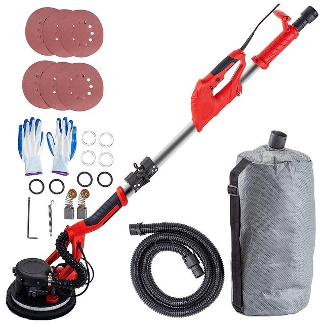 TEMU Vevor Drywall Sander 750w, Electric Drywall Sander, Variable Speed 800-1750 Rpm, Foldable Sander, With Telescope Handle, Electric Sander, With Led Strip Light And Vacuum Bag, Wall Sander