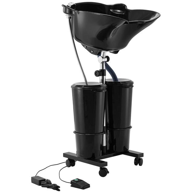 TEMU Vevor Portable Shampoo Bowl With Drain Hose 2 Buckets Adjustable Height Salon Sink