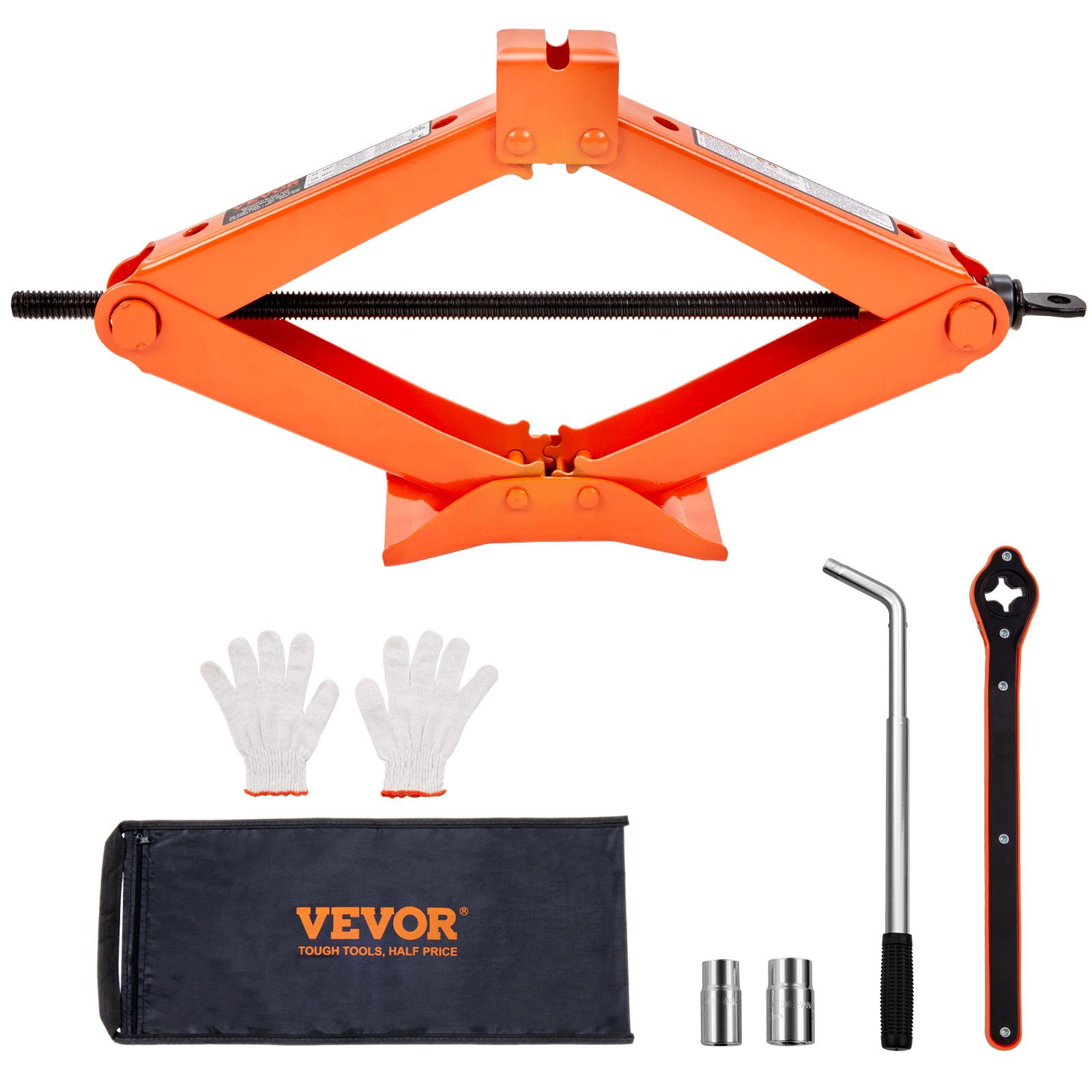 TEMU Vevor Scissor Jack, 2.5 Ton/5512 Lbs Scissor Car Jack, 3.7"-17.1" Lifting Range Scissor Lift Jack With Ratcheting Handle And L-wrench, Portable For Cars Trucks Sedans Mpvs