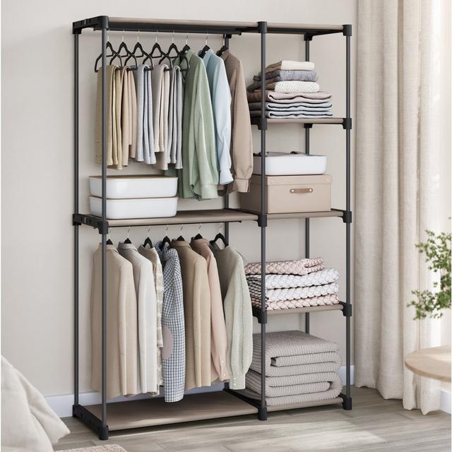 TEMU Portable Closet, Freestanding Closet Organizer, Clothes Rack, X 48.8 X 71.7 Inches, Black