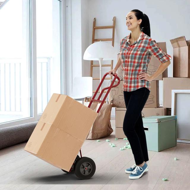 TEMU Costway Heavy Duty Hand Truck, Metal Dolly Cart W/ P-handle & Rubber Wheels, 770 Lbs , Folding & Space-saving Hand Cart For Home, Warehouse, Garage, Backyard