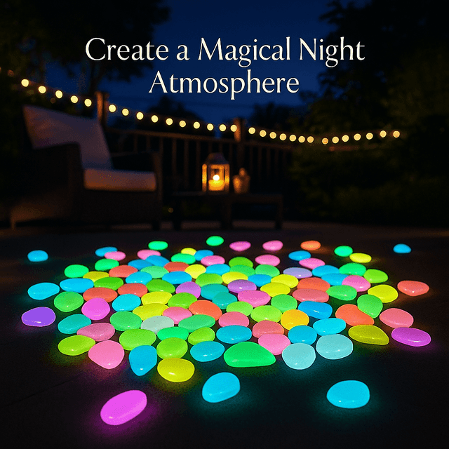 TEMU 500 Glowing Outdoor Garden Path Stones, Luminous Pebbles, Suitable For Courtyards, Walkways, Potted Plants, Aquarium Decoration, And Landscape Glow Stones