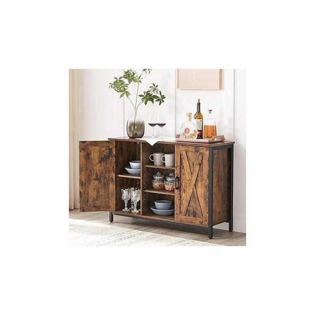 TEMU Buffet Cabinet, Sideboard With Cupboard, Accent Cabinet, Barn Doors, Rustic