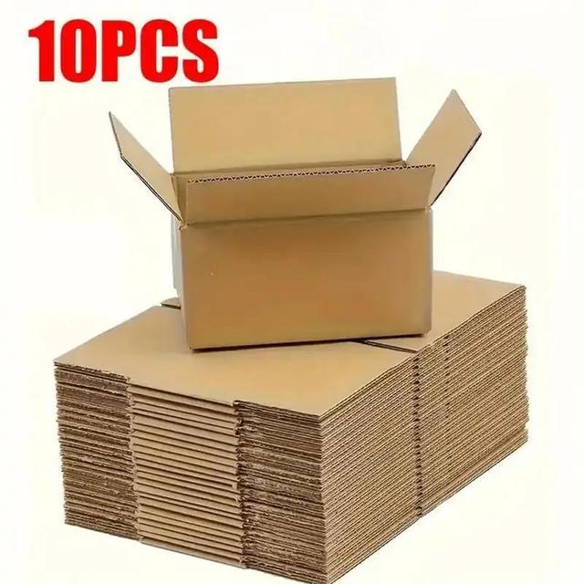 TEMU 10-pack Cardboard Boxes, 18x14x6 Inches - Sturdy Corrugated Packing Boxes For Shipping, Storage & Organization, Durable Flaps For Secure Packaging, Reusable Shipping Boxes, Easy Handling