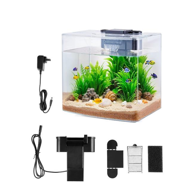 TEMU Vevor 3.5 Gallon Fish Tank Aquarium Arch Clear 3 Color Self Cleaning