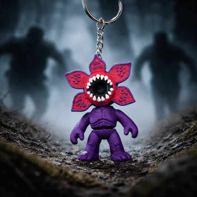 TEMU Bloom Keychain – Original Fantasy Monster Flower Creature, Dark Cute Collectible Figure, Unique Bag Charm Gift