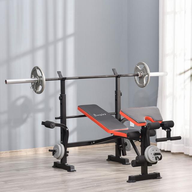 TEMU Adjustable Weight Bench With Leg Developer Barbell Rack For Weight Lifting And Strength Training Multifunctional Workout Station For Home Gym Fitness